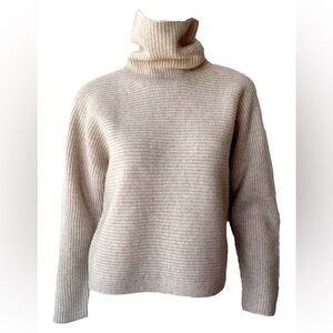 Vince Cashmere Wool Rib Turtleneck Sweater